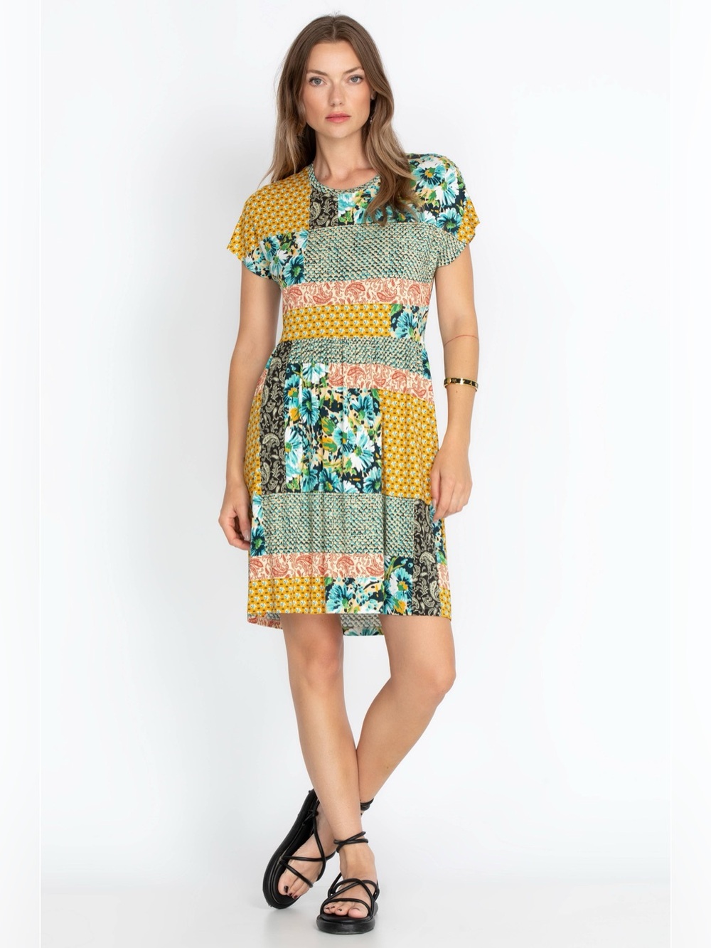 Johnny Was PAISLEY BLOCK RELAXED T‑SHIRT DRESS